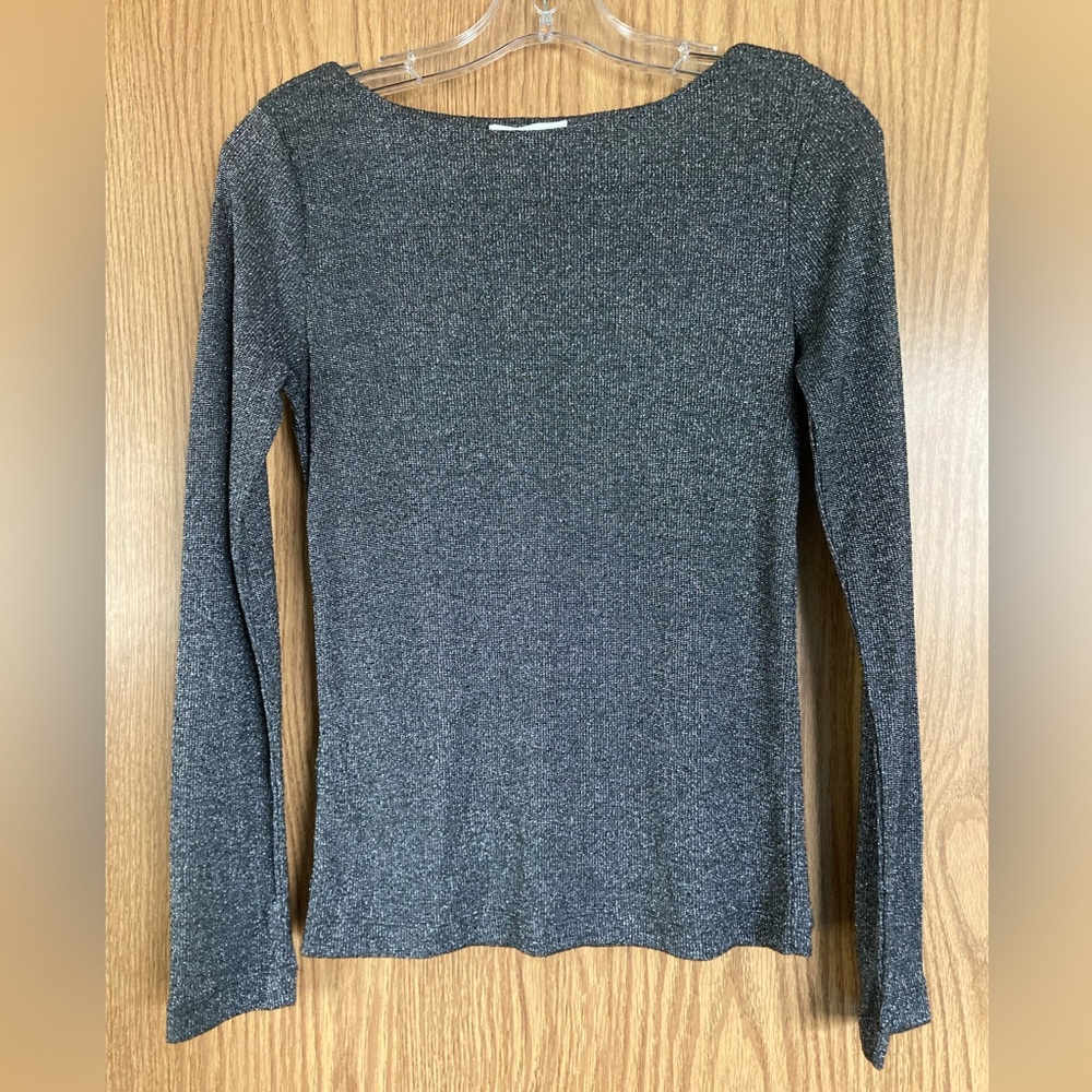 Vintage Shimmery Grey Long Sleeved Top